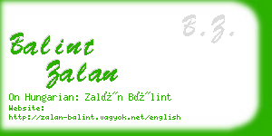 balint zalan business card